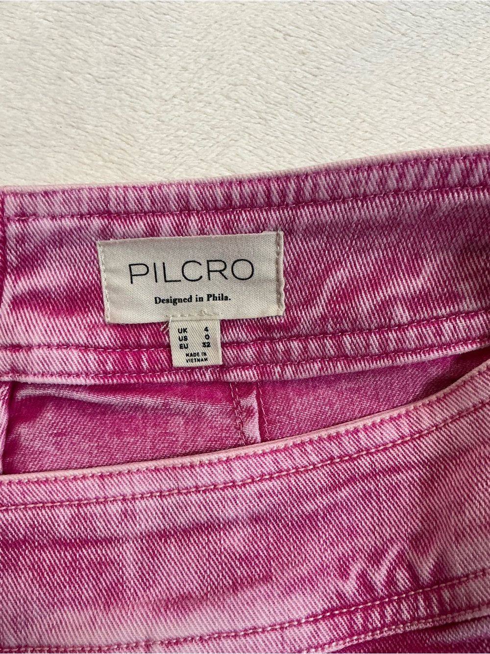 Pilcro Anthropologie Pink Denim Skater Mini Skirt Y2K A-Line Vintage Size 0 - Picture 4 of 11